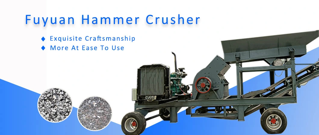 Mini Mobile Type Glass Bottle Crushing Hammer Crusher Cap 50 Ton/H